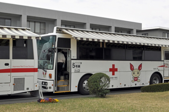 香川工場での献血の様子