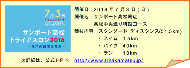 レクザムは“サンポート高松トライアスロン2016”を応援しています。