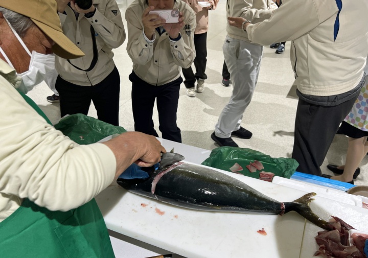 ブリの解体ショー