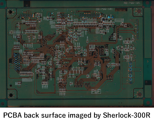 PCBA back surface imaged by Sherlock-300R