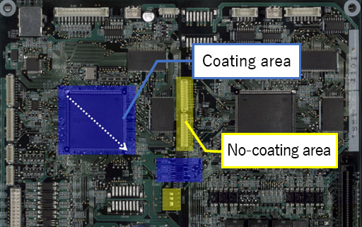 Coating area, No-coating area