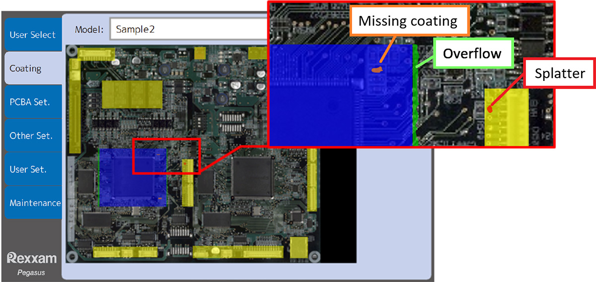 Checking the coating condition using image processing